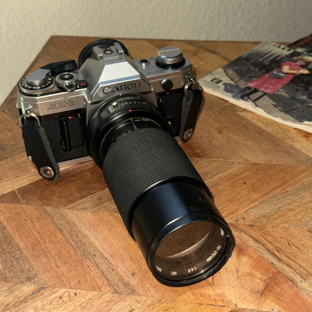 Canon AE-1 Black and Silver Film Camera